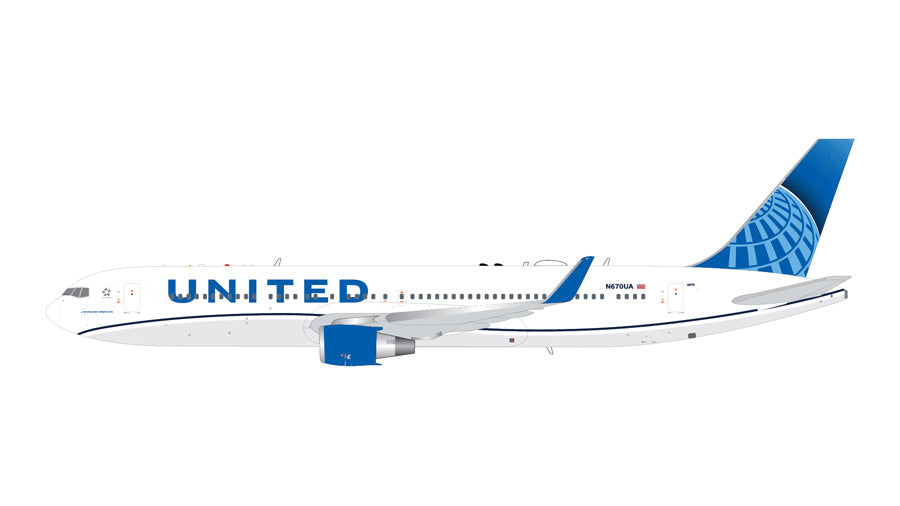 UA ユナイテッド航空 Planetags B767-300ER コンビ色 Gemini200 B767-300ER(W) ユナイテッド航空 N670UA 1/200 [G2UAL1257] 航空機・ヘリコプター