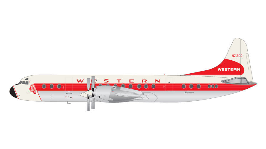 L-188A Western Airlines 1959 paint N7139C polished belly 1/200 [G2WAL1031] 