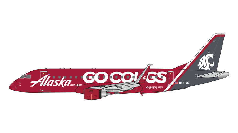 【予約商品】E175LR アラスカ航空/ホライゾン航空 「Washington State Univ.  『Go Cougs』」　N661QX　1/400 (GJ20240518) [GJASA2250]