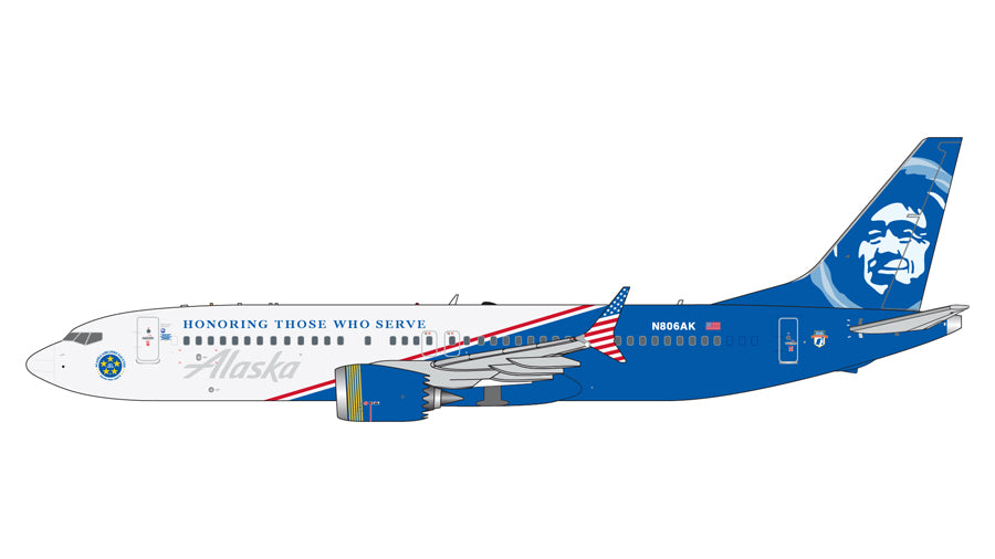 737MAX 8 Alaska Airlines Honoring Those Who Serve N806AK 1/400 [GJASA2258] 