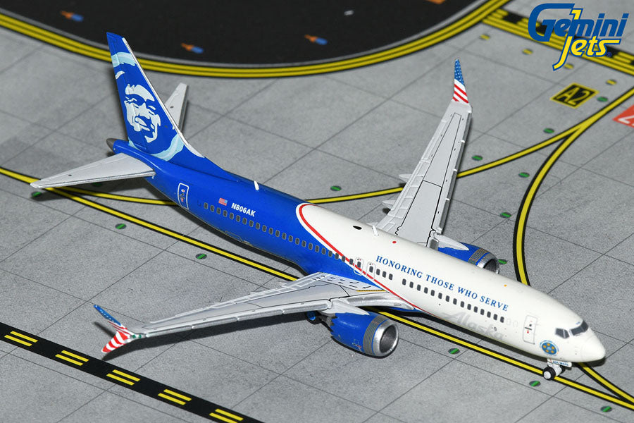 737MAX 8 Alaska Airlines Honoring Those Who Serve N806AK 1/400 [GJASA2258] 