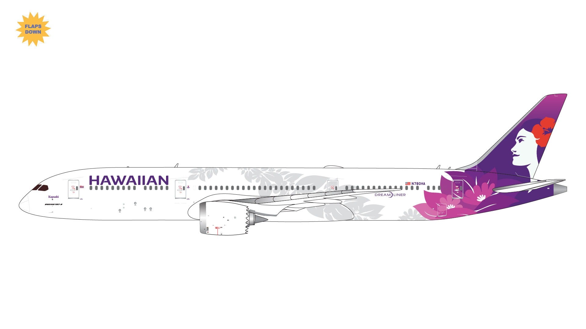 787-9 Hawaiian Airlines *Flaps down N780HA 1/400[GJHAL2047F] 