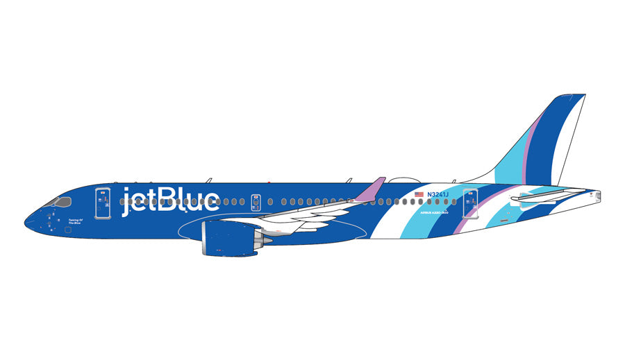 銀*鱈様 ZDEDC 航空アルミ合金 ブルー 音叉フィジェット ブルー フィジェ GeminiJets A220-300 ジェットブルー航空 「 Taming of the Blue