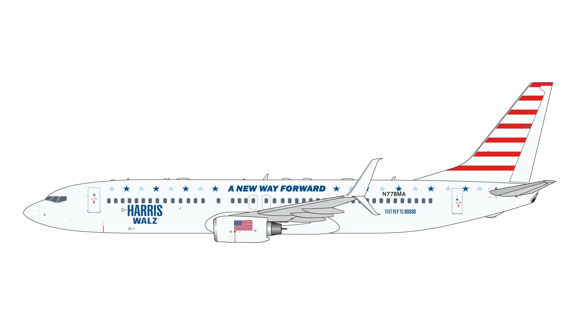 737-800W Harris-Walz Campaign N778MA 1/400 [GJKAI2322] 