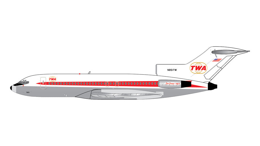 B727-100 トランスワールド航空 「 twin globes livery 」 ポリッシュ仕上げ N851TW 1/400 [GJTWA2353]