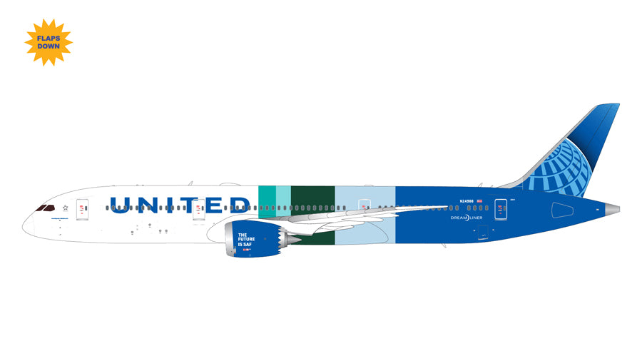 【予約商品】787-9  ユナイテッド航空 「The Future is SAF」 ※フラップダウンモデル  N24988 1/400 (GJ20250428) [GJUAL2333F]