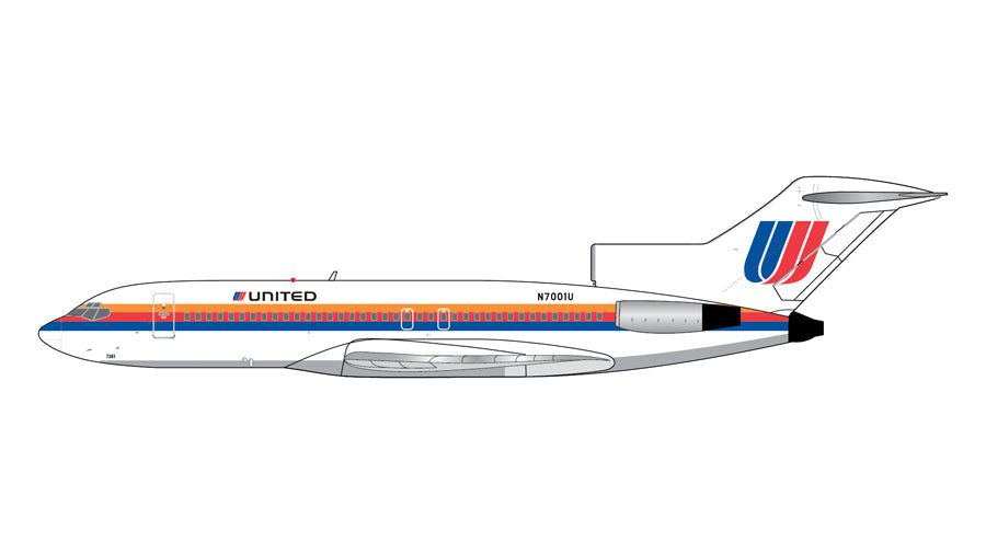 B727-100 ユナイテッド航空 「Saul Bass livery polished belly」 N7001U 1/400 [GJUAL2349]