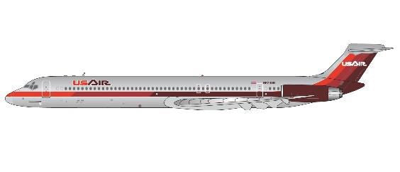 MD-82 USエアウェイズ "1980s triple red" N824US polished 1/400[GJUSA1163]