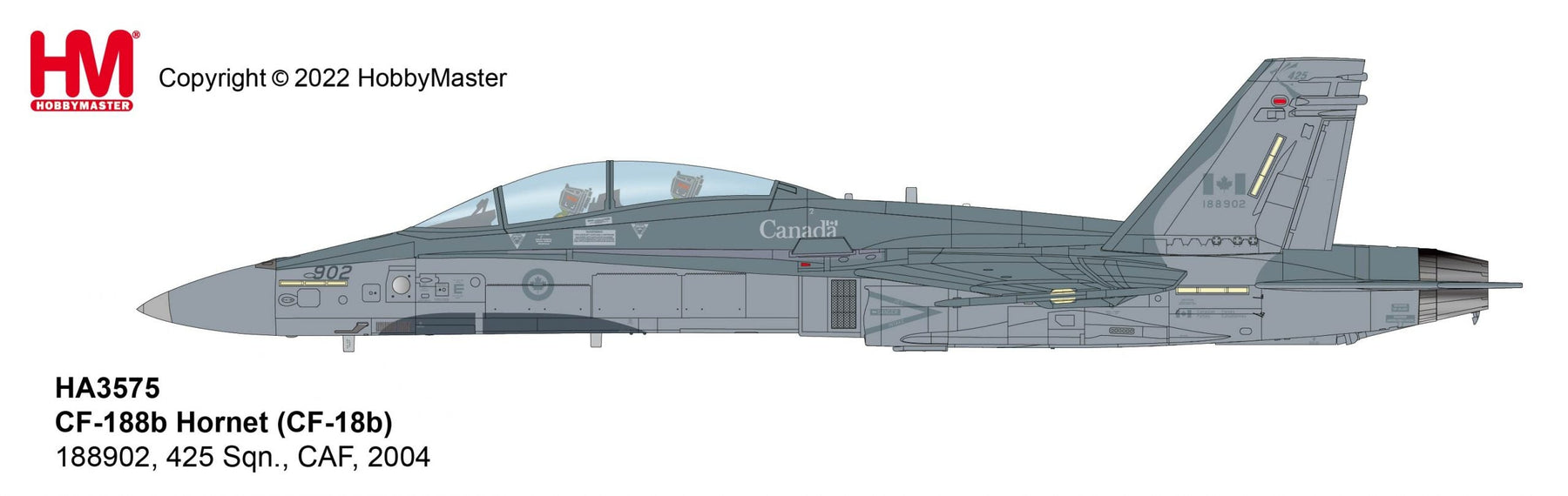 CF-188B（複座型／F/A-18B） カナダ空軍 第425戦術戦闘飛行隊「アルエット」 バゴヴィル基地・ケベック州 2004年 #188902 1/72 [HA3575]