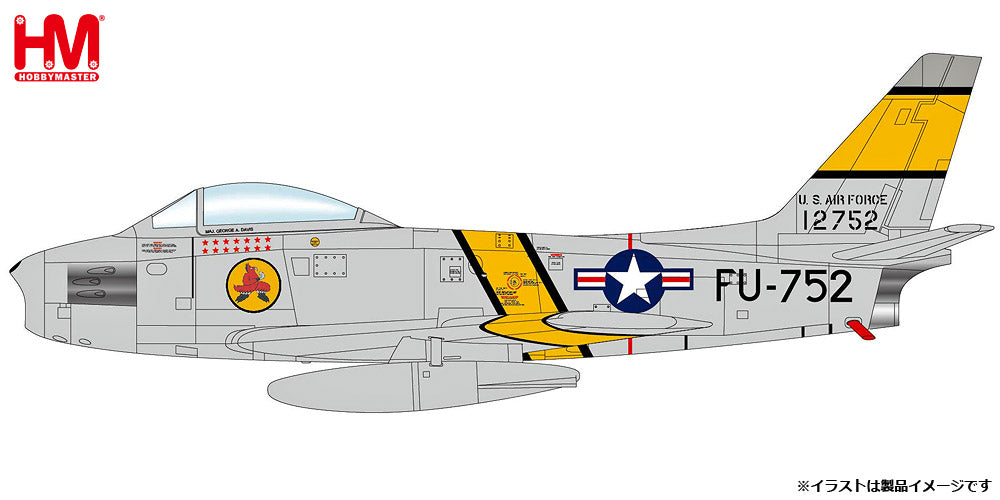 F-86E アメリカ空軍  第334戦闘飛行隊 ジョージ・デイビス機 51-2752 1952年 1/72 [HA4328]