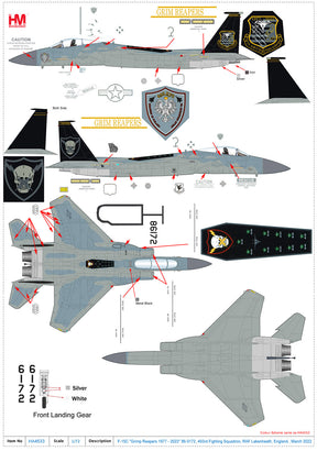 F-15C 在欧アメリカ空軍 第48戦闘航空団 第493戦闘飛行隊「グリムリーパーズ」 特別塗装「F-15退役記念」 2022年3月 レイクンヒース基地・イングランド #86-0172 1/72 [HA4533]