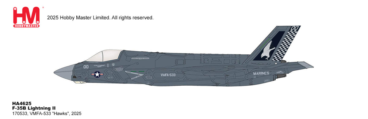 【予約商品】F-35B ライトニングII アメリカ海兵隊 VMFA-533 「ホークス」 170533 2025年 ※ビーストモード 1/72 (HM20261021) [HA4625]