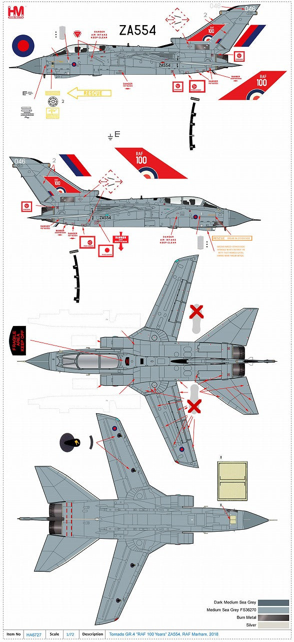 【予約商品】トーネードGR.4 イギリス空軍 「RAF 100 Years」  マーハム空軍基地 2018年  ZA554  1/72 (HM20250625) [HA6727]