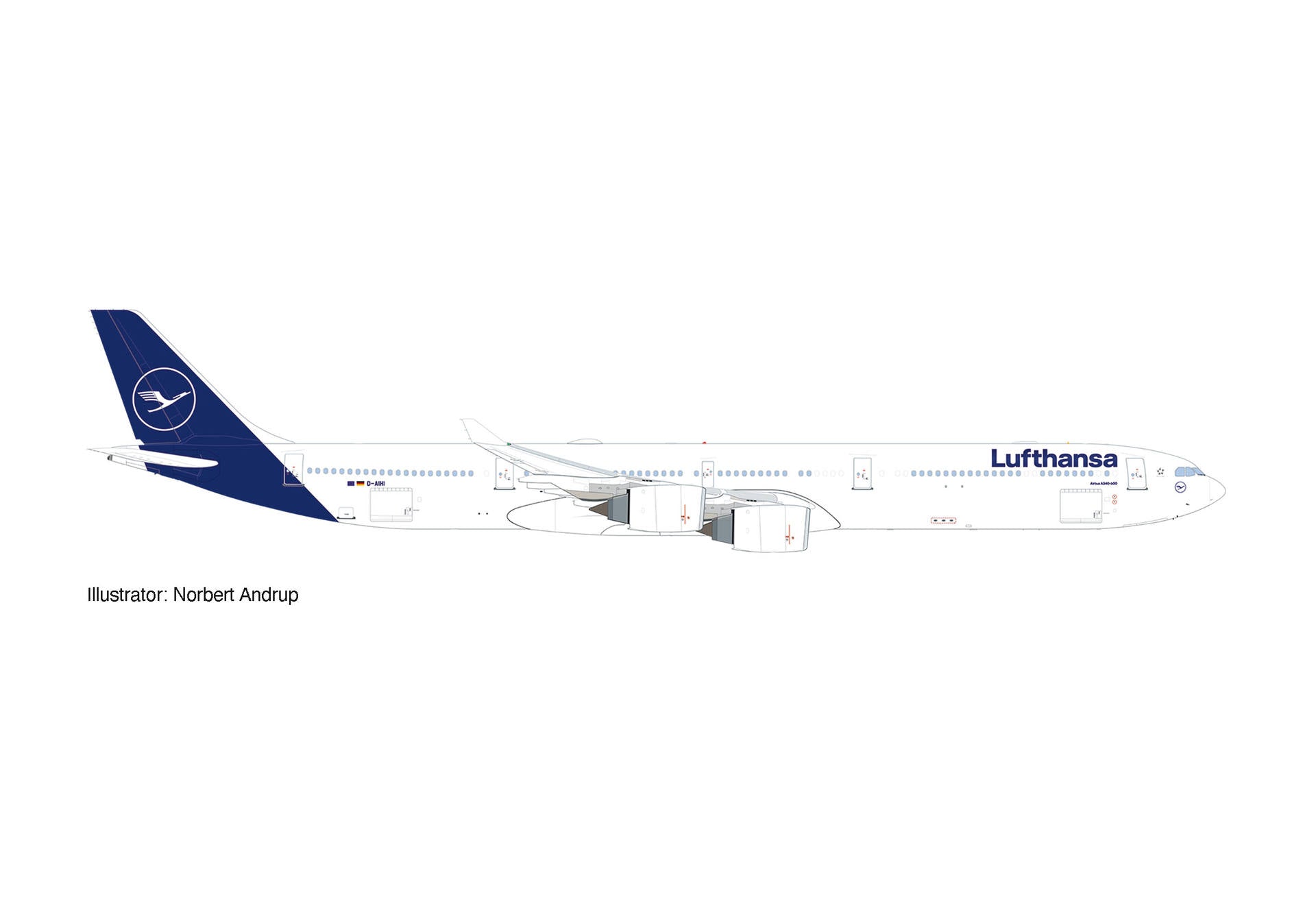 【予約商品】A340-600 ルフトハンザ航空 D-AIHI 1/500 (HE20250711) [534192-001]