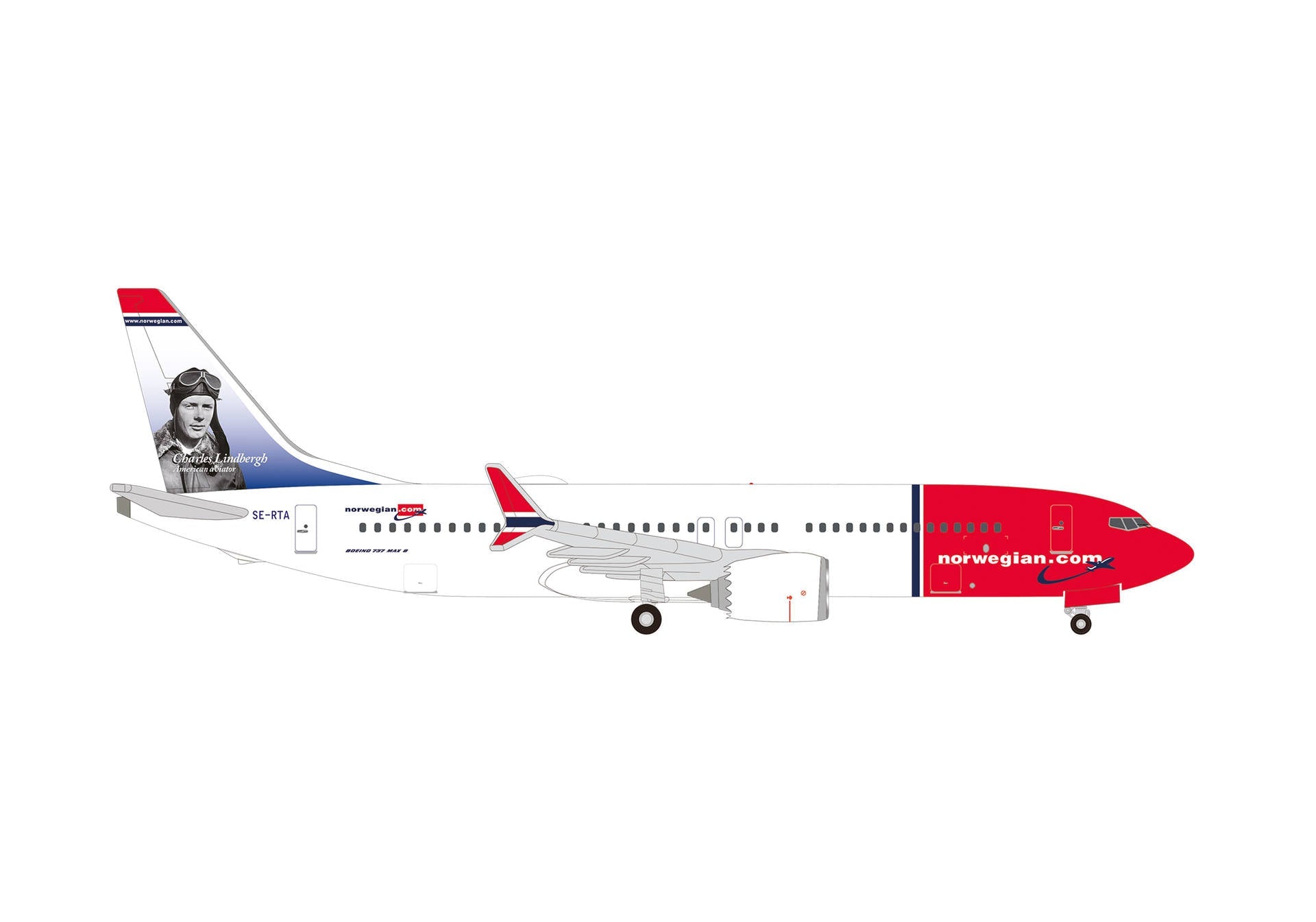 737 MAX8 ノルウェー エアシャトル Charles Lindbergh SE-RTA 1/500 [535229-001]