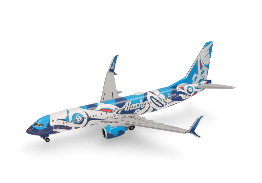 Herpa Wings 【お取り寄せ】737-800 アラスカ航空 Xaat Kwaani Salmon People N559AS 1/ ...