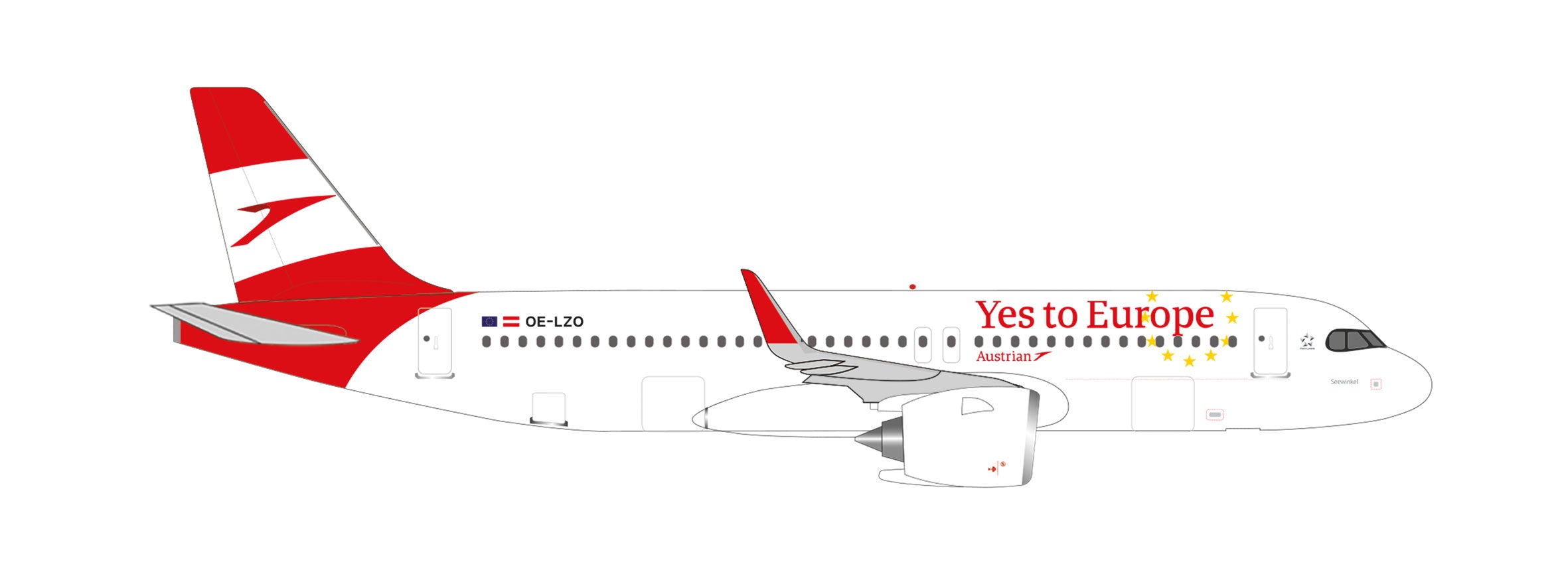 【予約商品】A320neo オーストリア航空 「Yes to Europe/Seewinkel」 OE-LZO 1/500 (HE20250912) [538145]