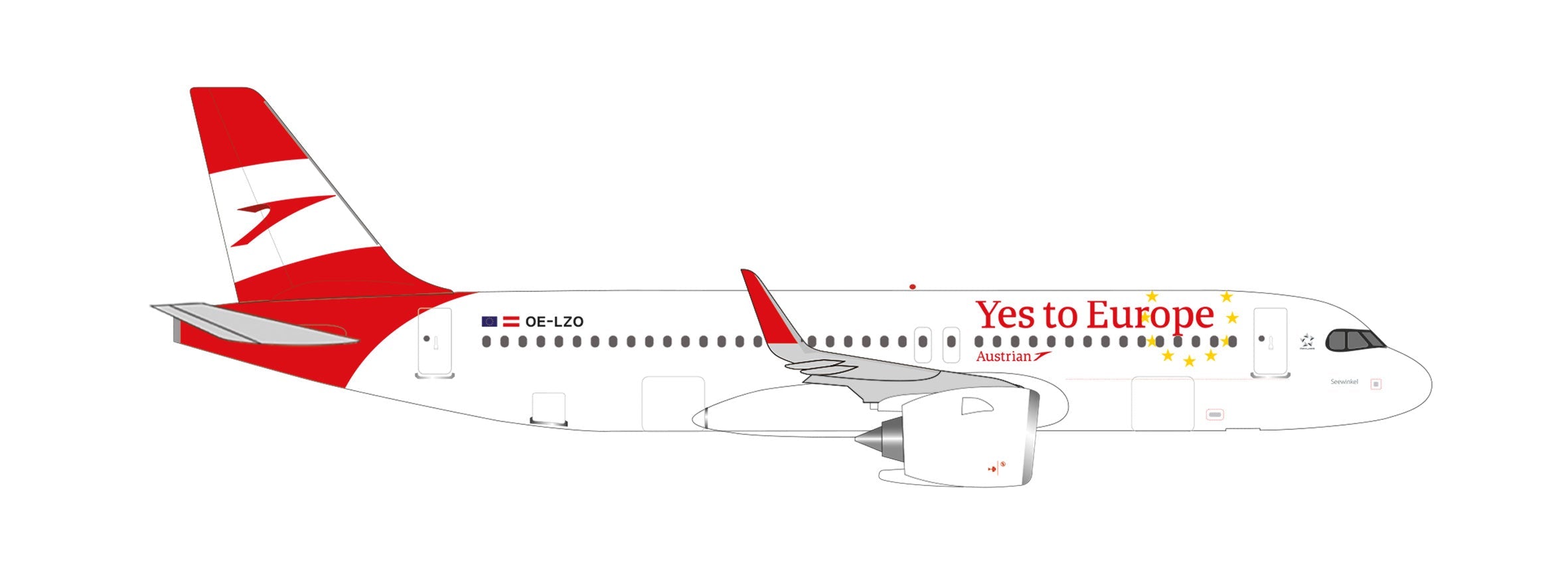 Herpa Wings A320neo オーストリア航空 「Yes to Europe/Seewinkel