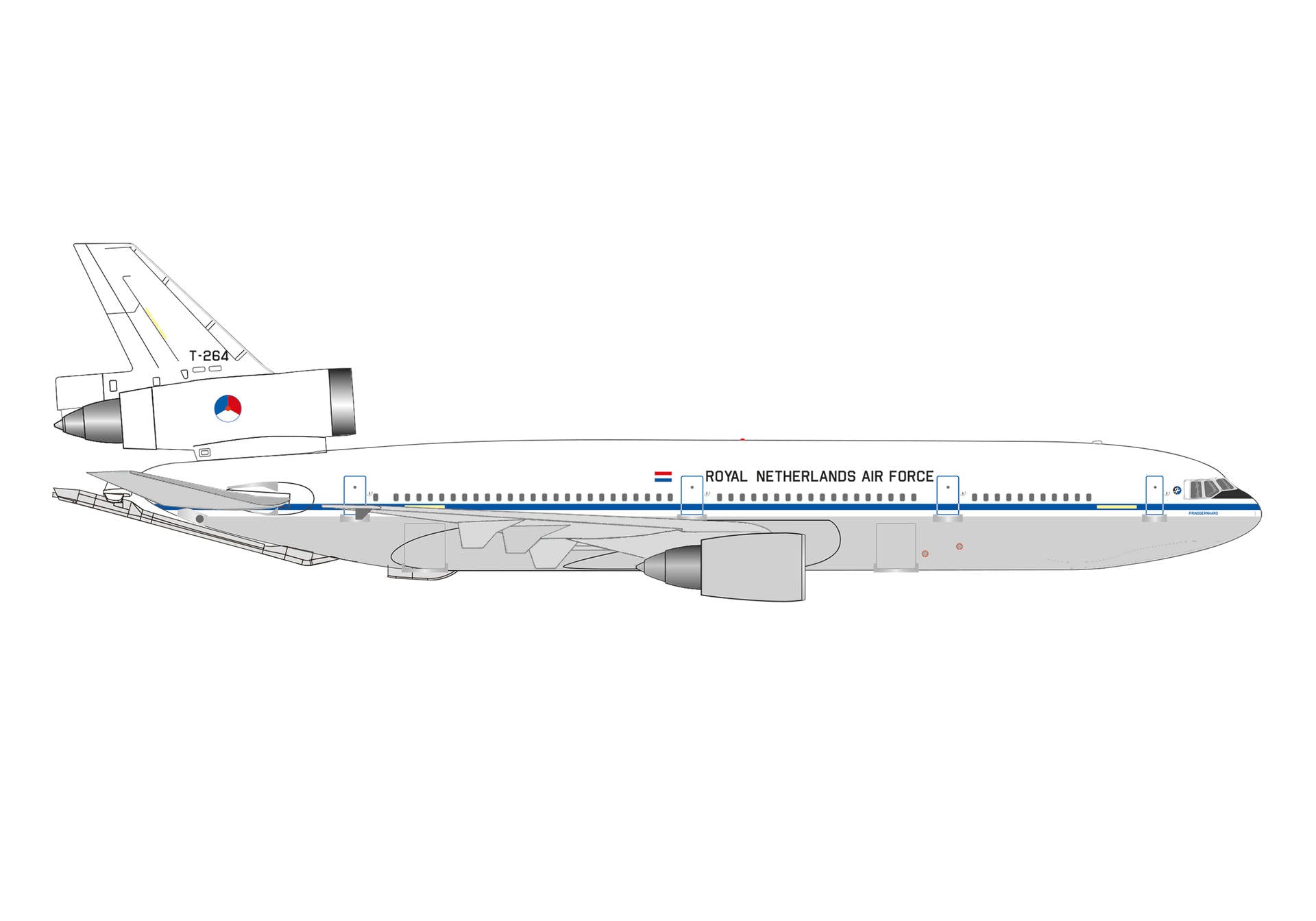 KDC-10 オランダ空軍 第334飛行隊 アイントホーフェン空軍基地 Prins Bernhard T-264 1/500 [538374]