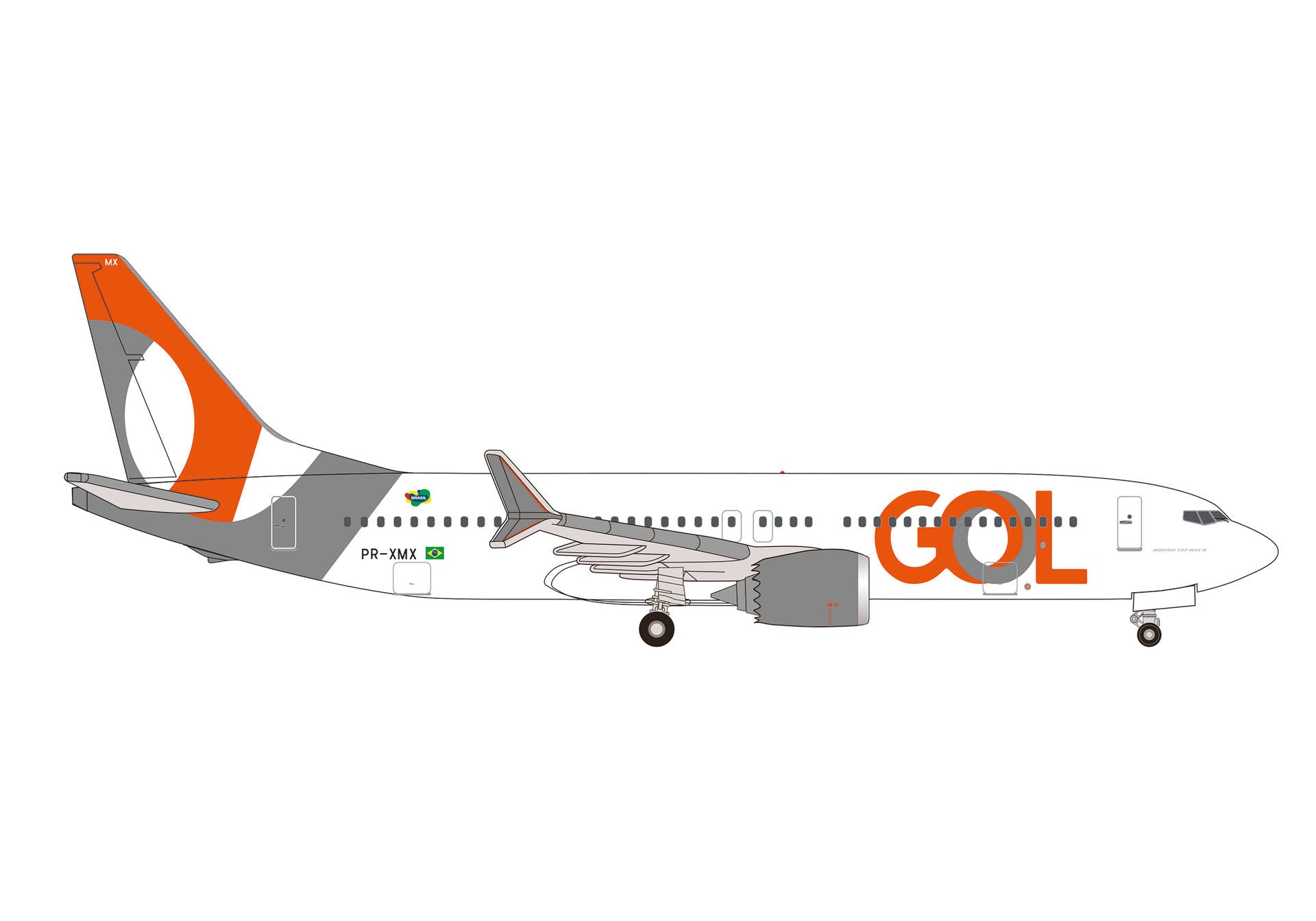 Herpa Wings 737 Max8 ゴル航空 PR-XMX 1/500 [538459]