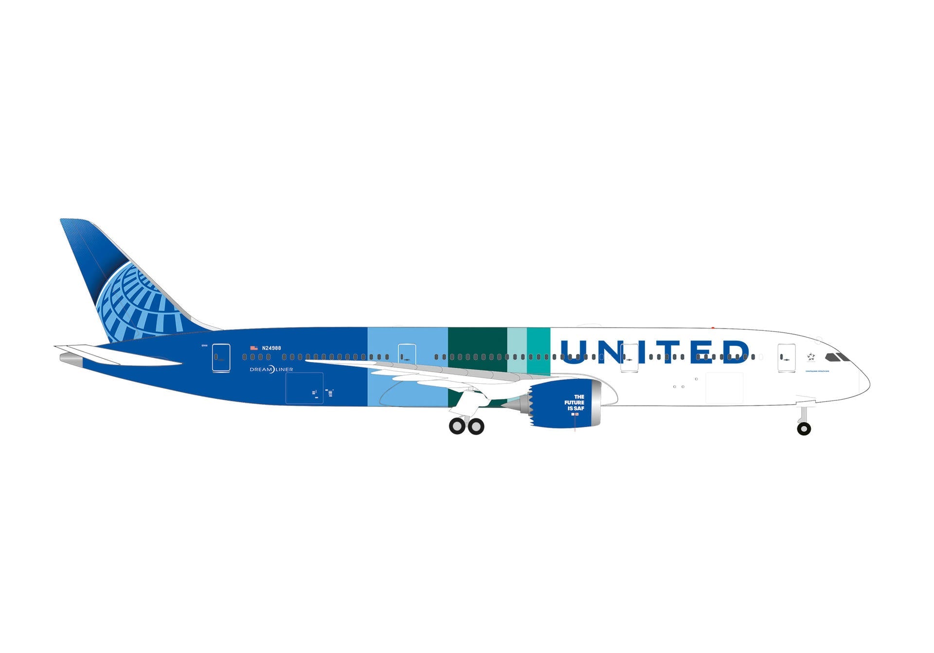 Herpa Wings B787-9 ユナイテッド航空 「The Future is SAF」 N24988 1