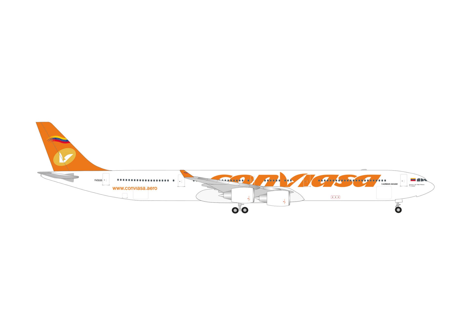【予約商品】A340-600 コンビアサ航空 「El Brillante」 YV3535 1/500 (HE20250711) [538626]