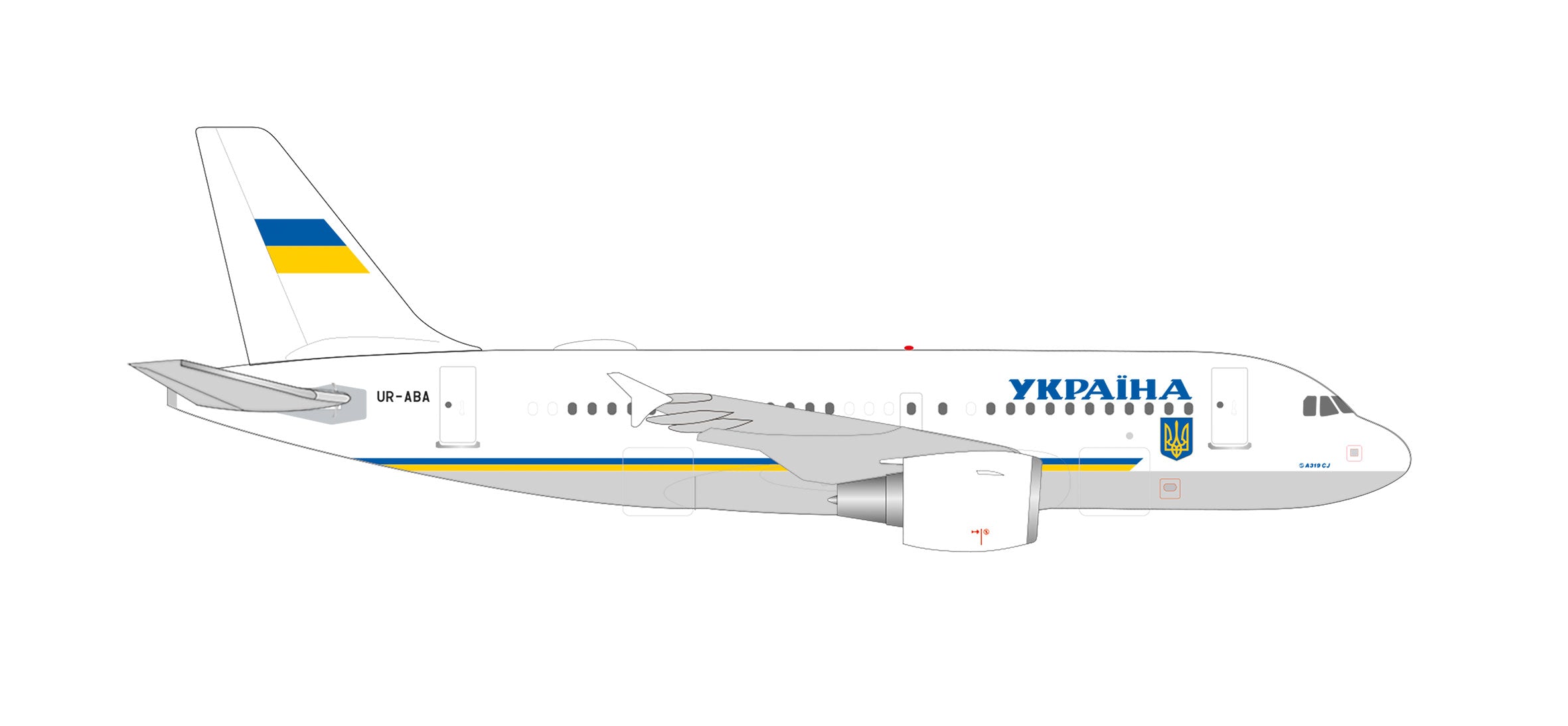 【予約商品】A319ACJ ウクライナ政府専用機 UR-ABA 1/500 (HE20250912) [538725]