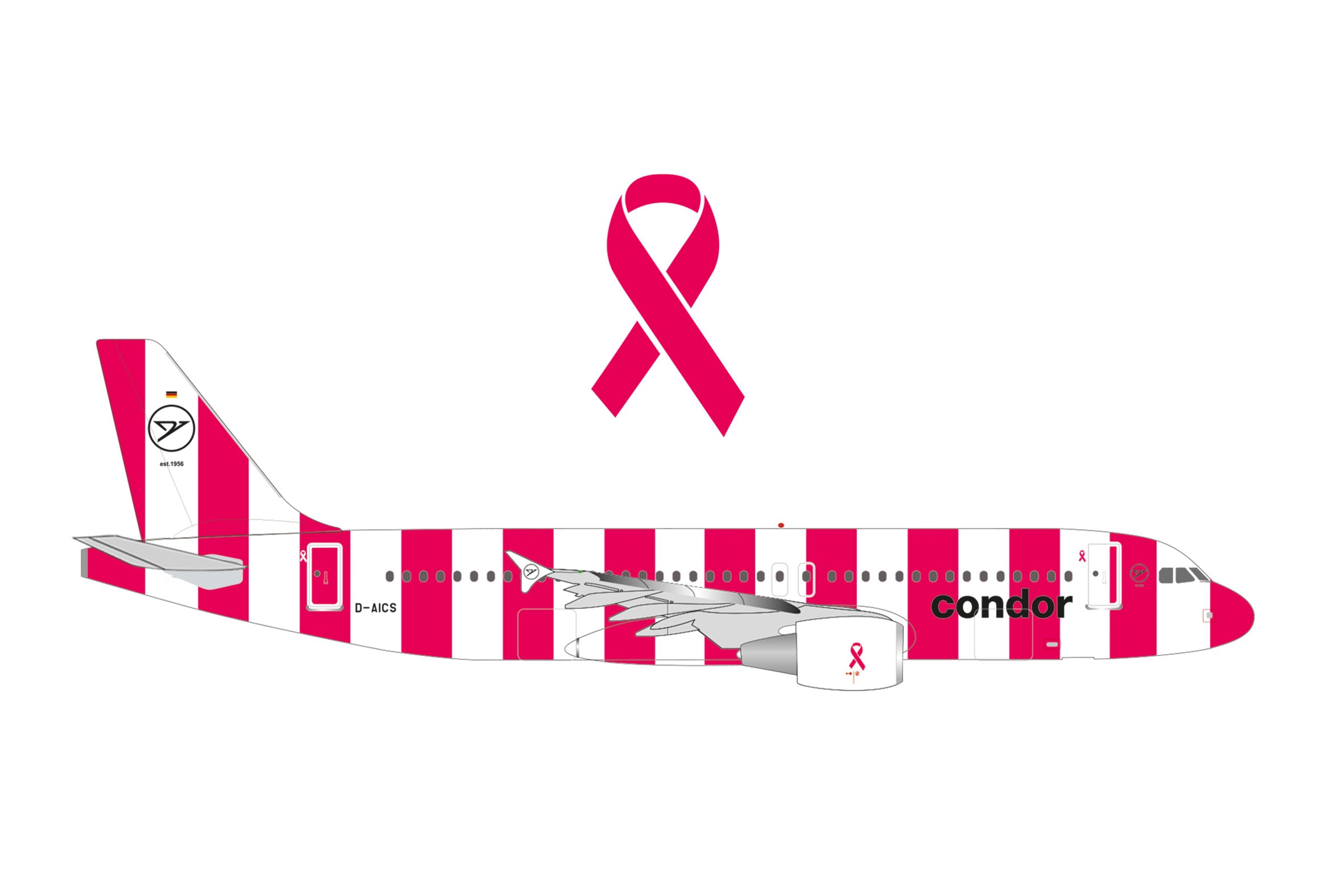 Herpa Wings A320 コンドル航空 「FlyPink Plane」 D-AICS 1/500 [538732]