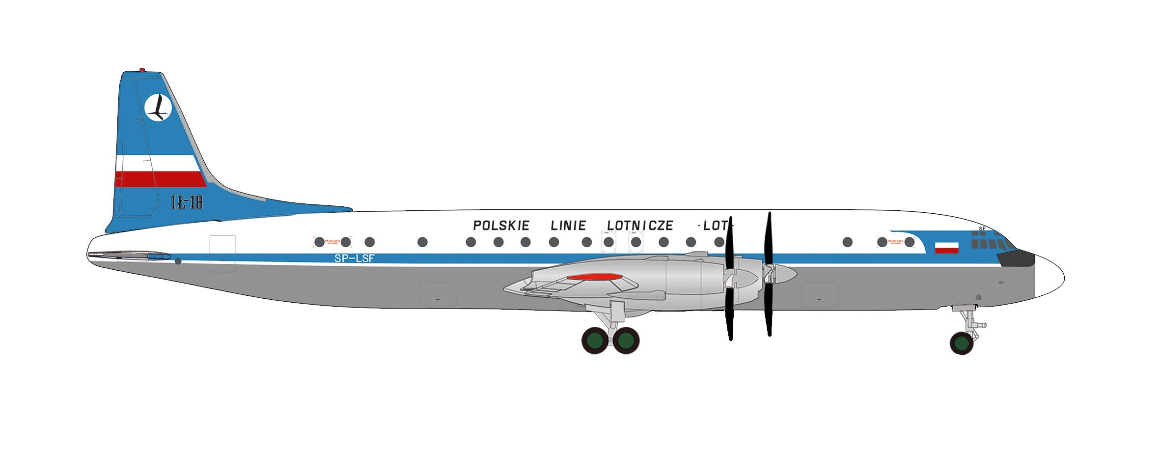 IL-18 LOTポーランド航空 「original delivery colors」 SP-LSF 1/500 [538787]