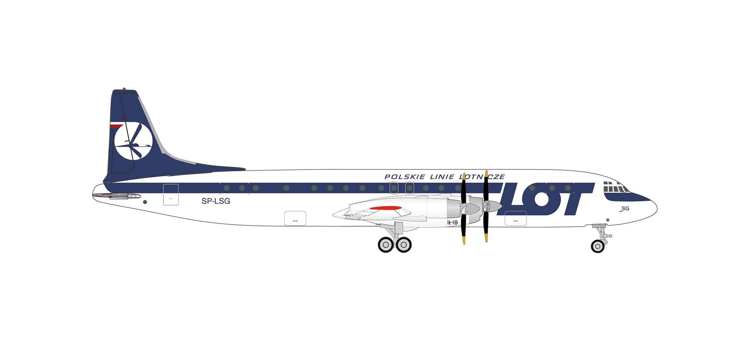 IL-18 LOTポーランド航空 SP-LSG 1/500 (HE20260125) [538794]