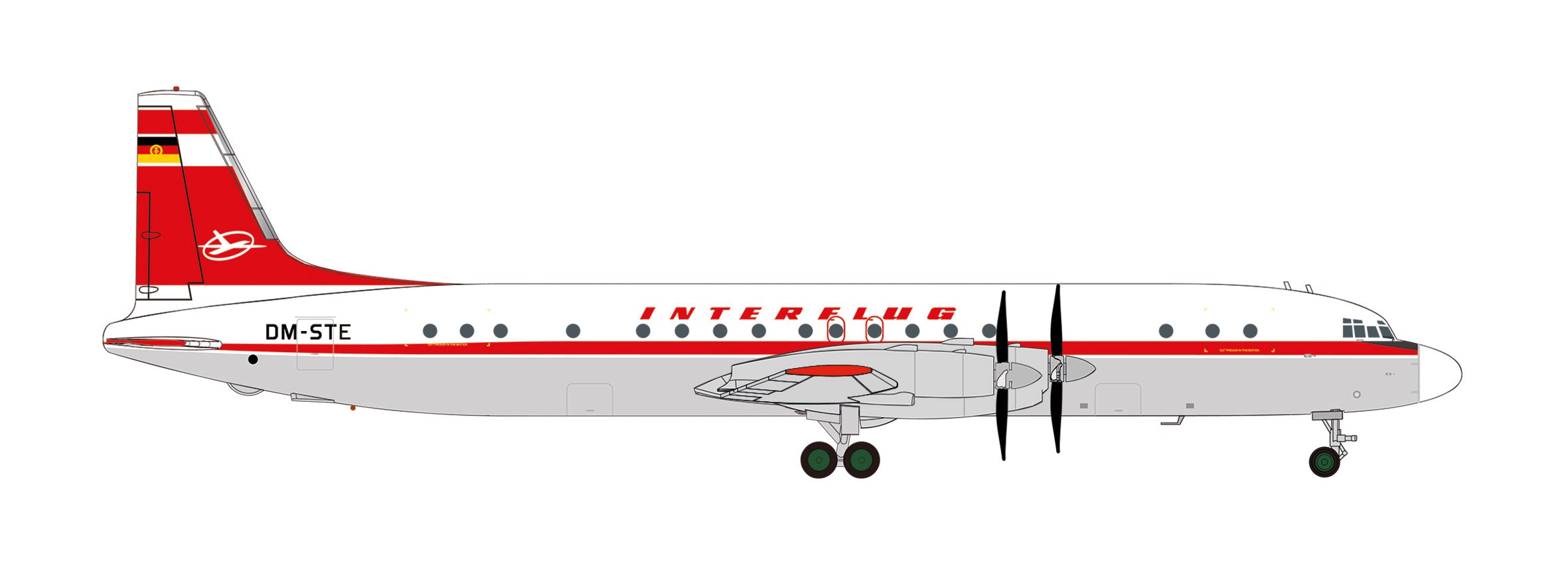 【予約商品】IL-18 インターフルーク航空 DM-STE 1/500 (HE20250912) [538800]
