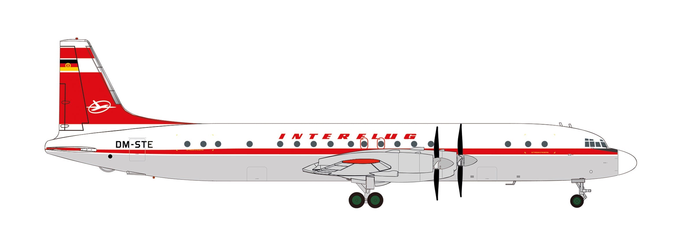 Herpa Wings IL-18 インターフルーク航空 DM-STE 1/500 [538800]