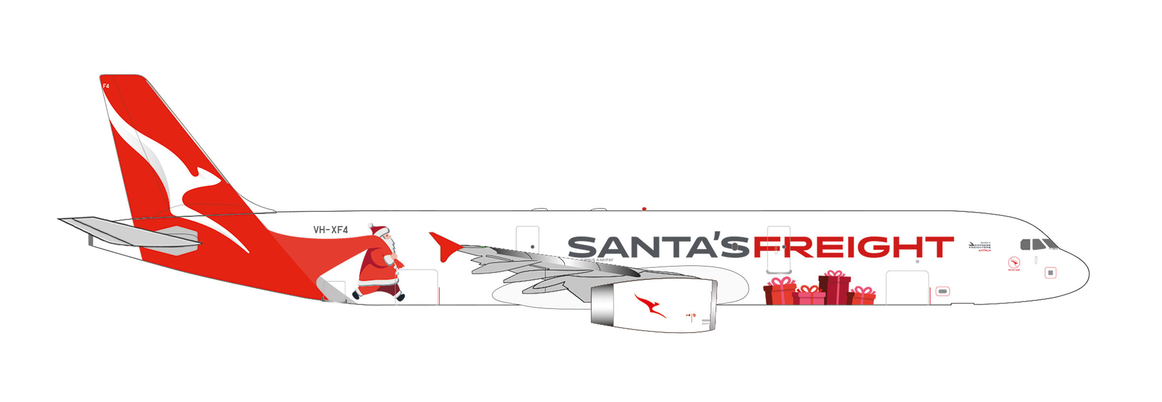 Herpa Wings 【予約商品】A321P2F カンタス・フライト 「Santa's