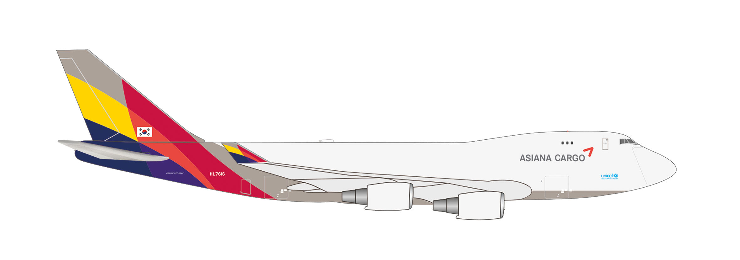 Herpa Wings B747-400F アシアナカーゴ HL7616 1/500 [538848]