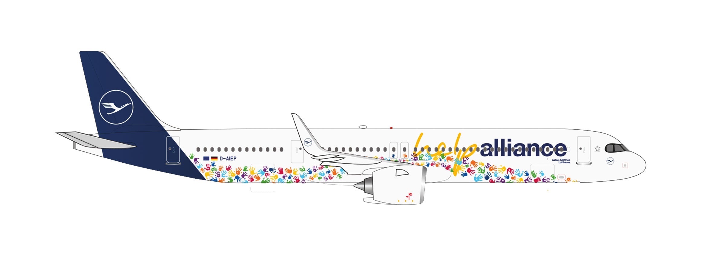 Herpa Wings A321neo ルフトハンザ航空 「 Help Alliance 」 D-AIEP 1