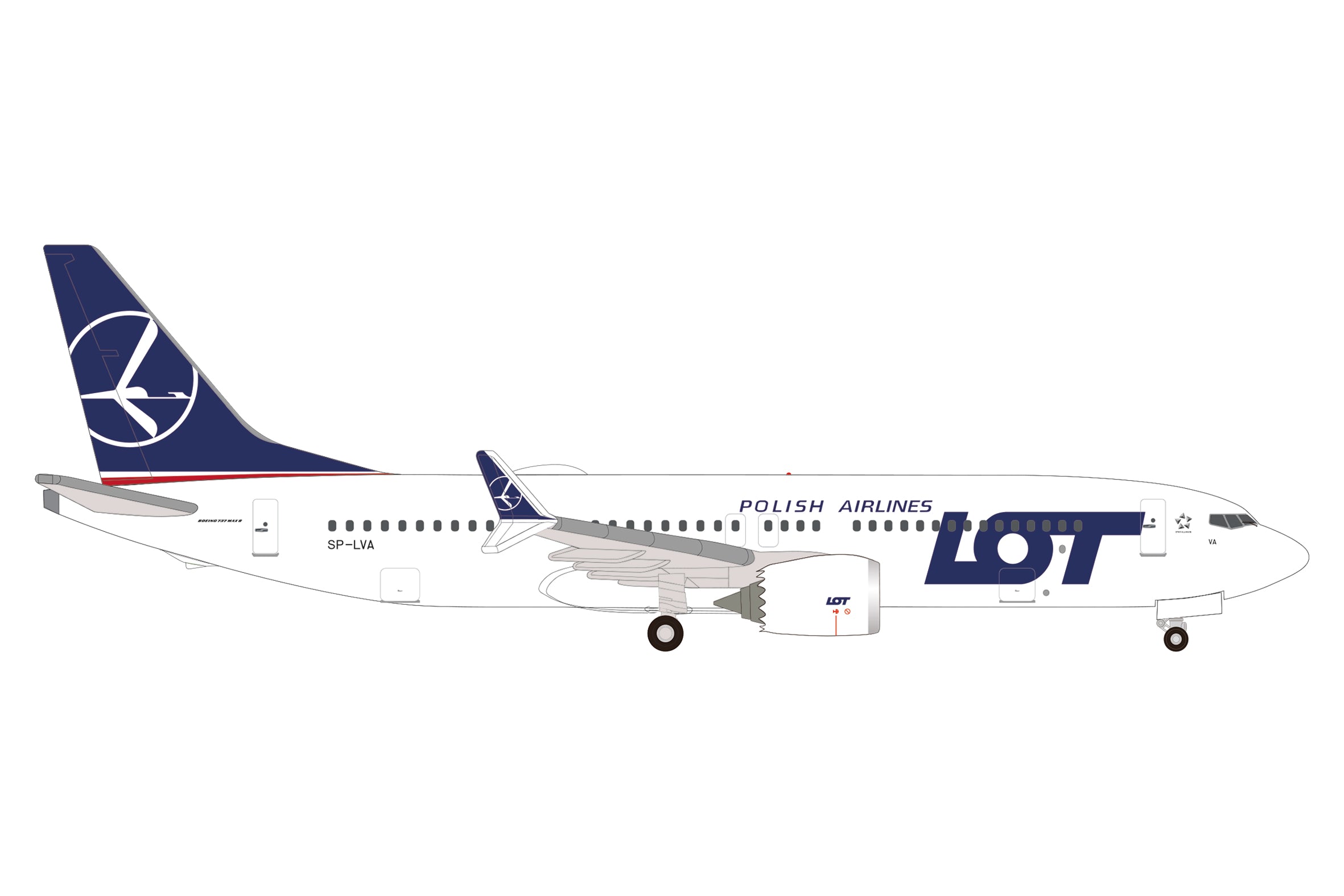 B737 MAX8 LOTポーランド航空 SP-LVA 1/500 [539098]