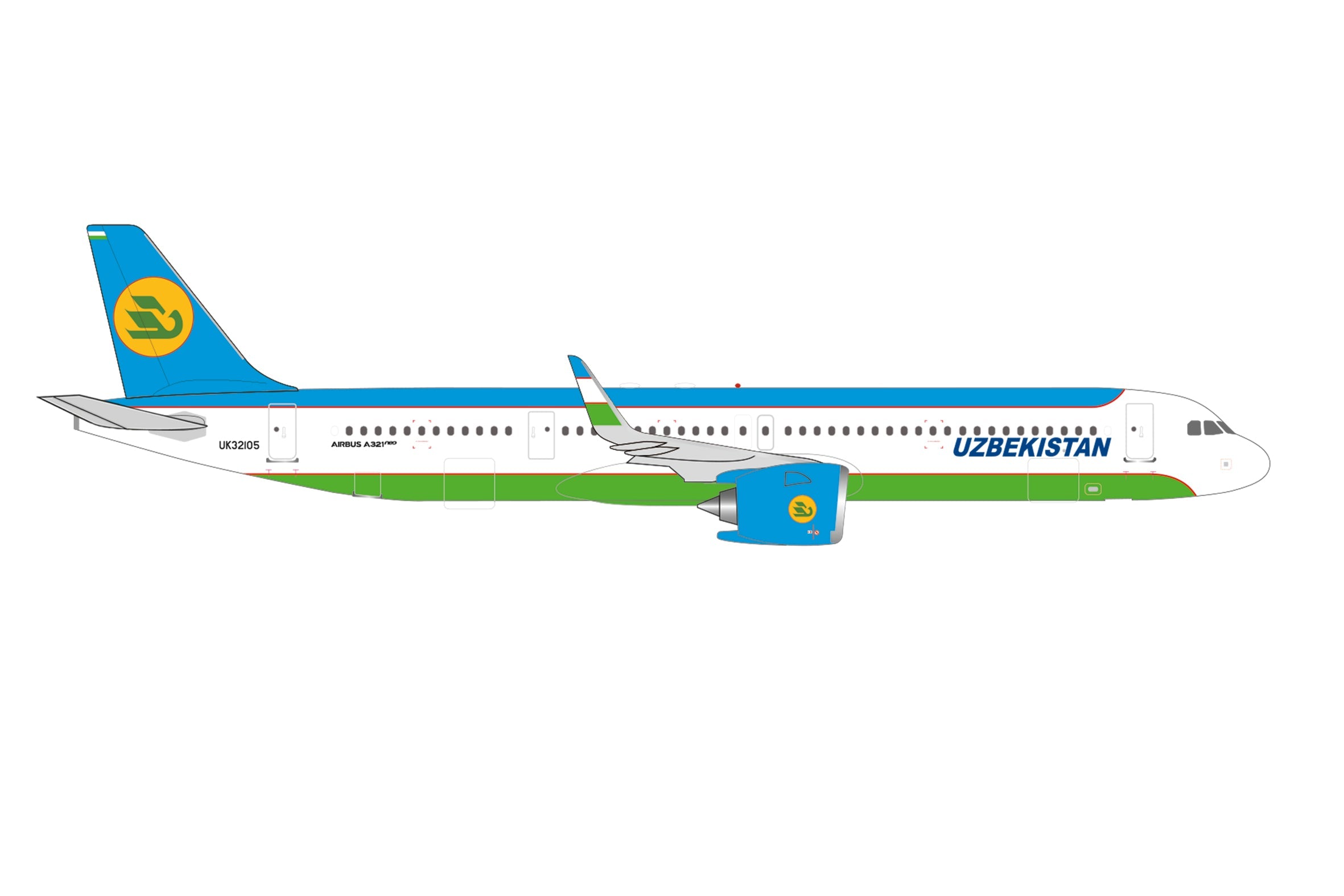 A321neo ウズベキスタン航空 UK32105 1/500 [539197]