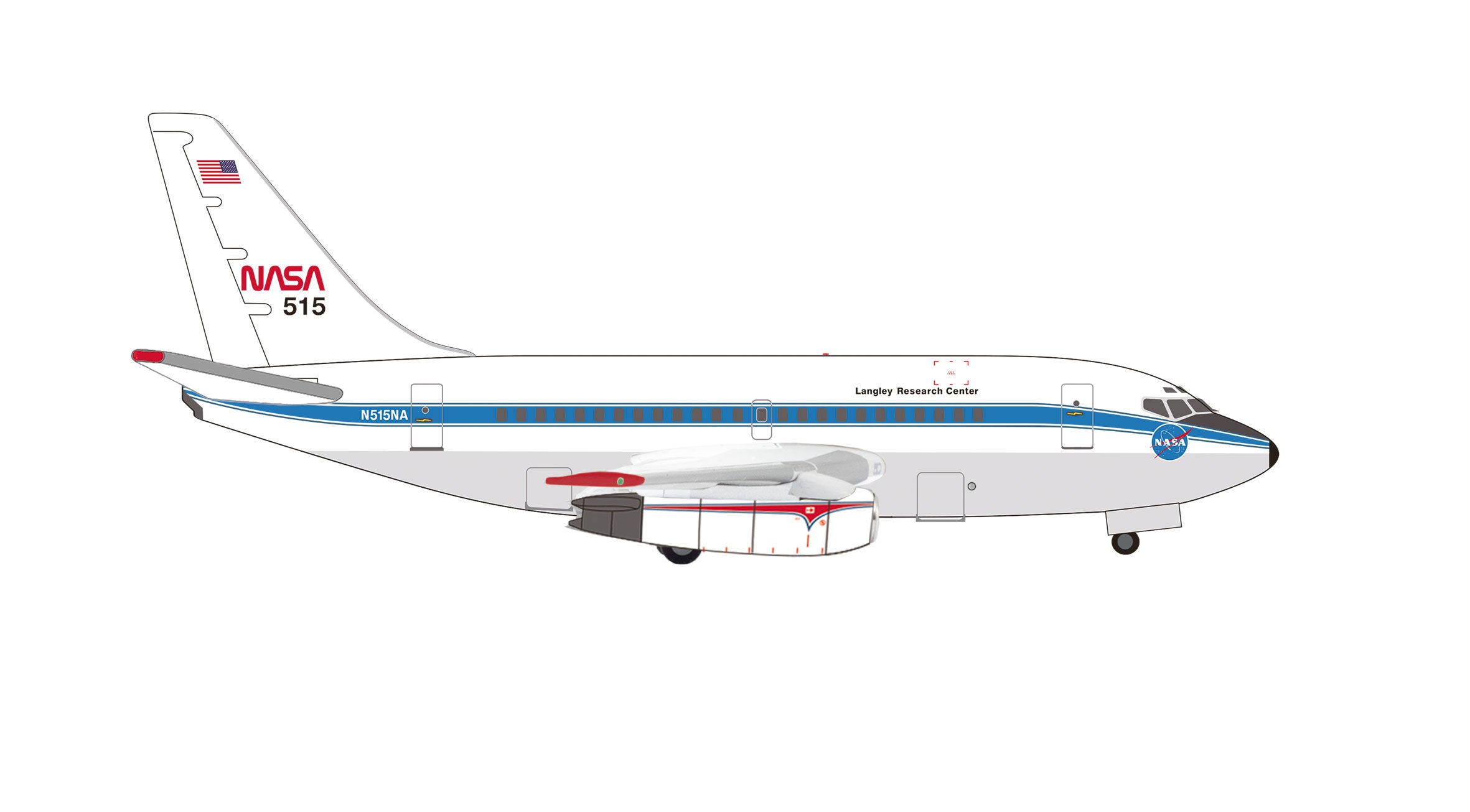 【予約商品】737-100 NASA 「60 Years 737」 N515NA 1/500 (HE20260717)［539609］