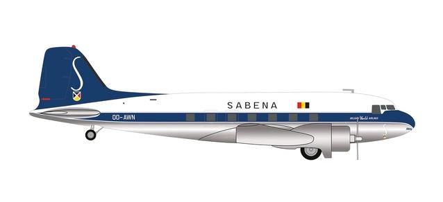 Herpa Wings DC-3 サベナベルギー航空 OO-AWN 1/200 [573399]