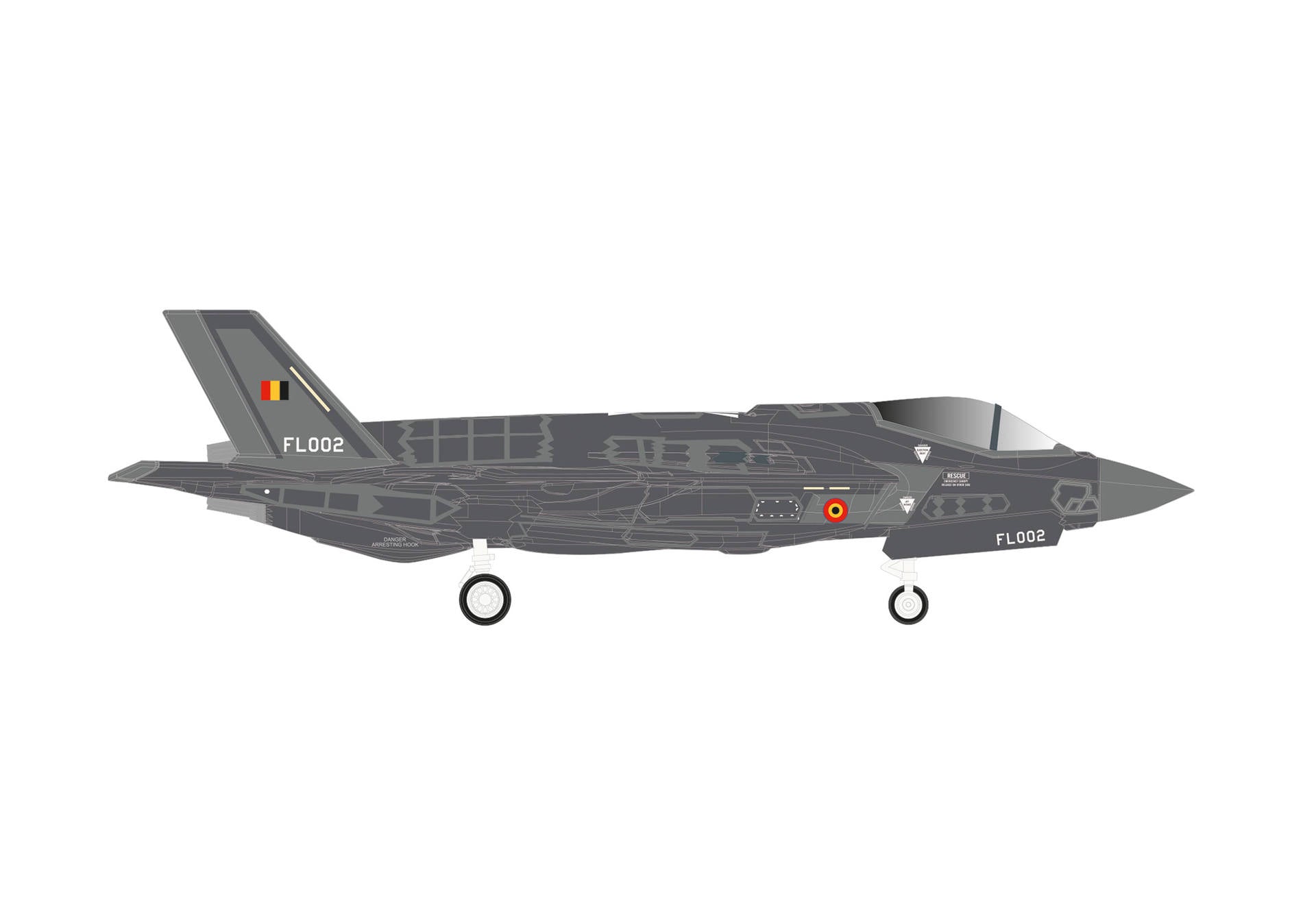 【予約商品】F-35A ライトニングⅡ ベルギー航空構成部隊 第312戦闘飛行隊 FL002 1/200 (HE20250711) [573641]