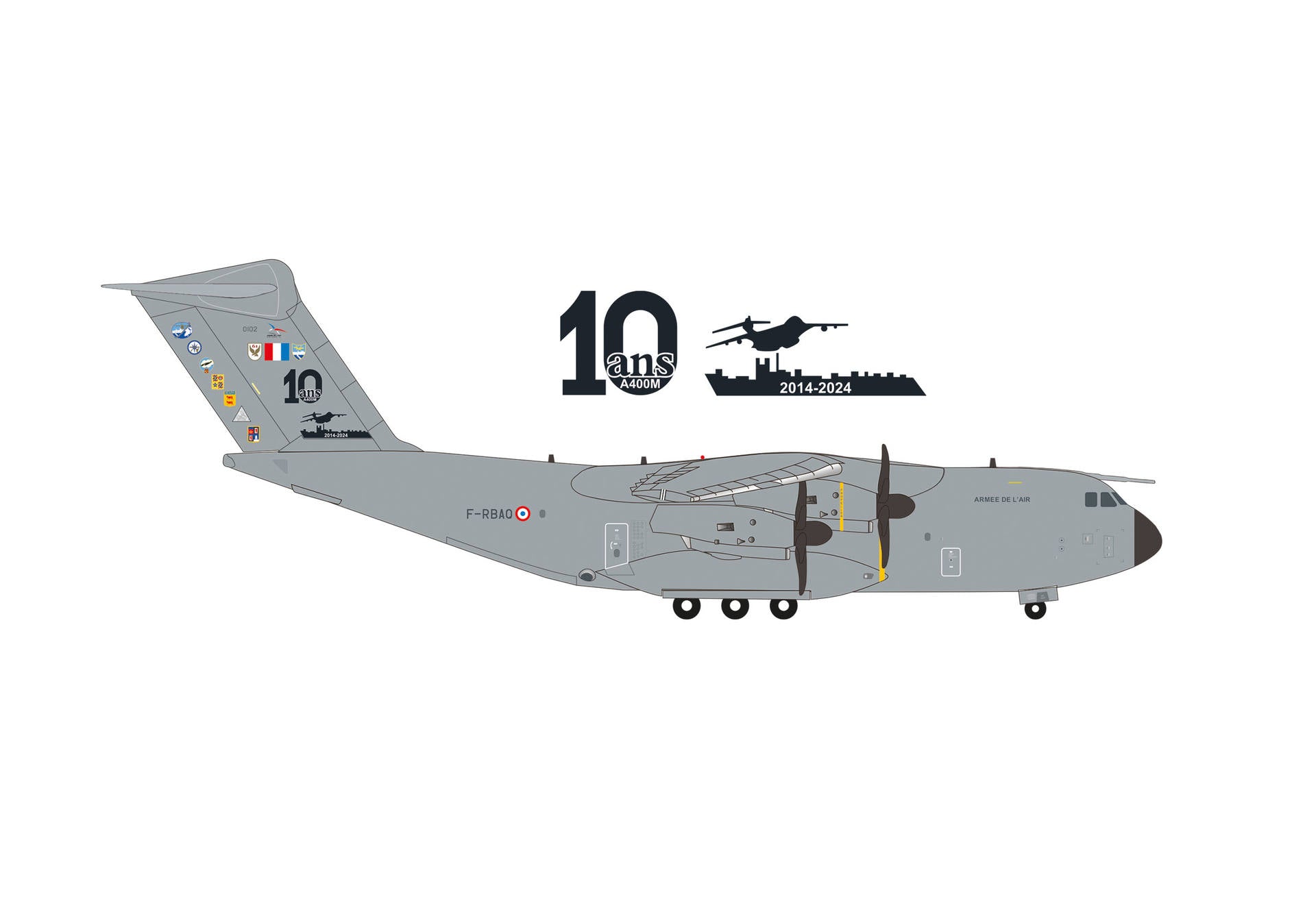 【予約商品】A400M フランス空軍 1/61輸送航空隊 「10 Years of A400M」 F-RBAQ 1/200 (HE20250711) [573771]
