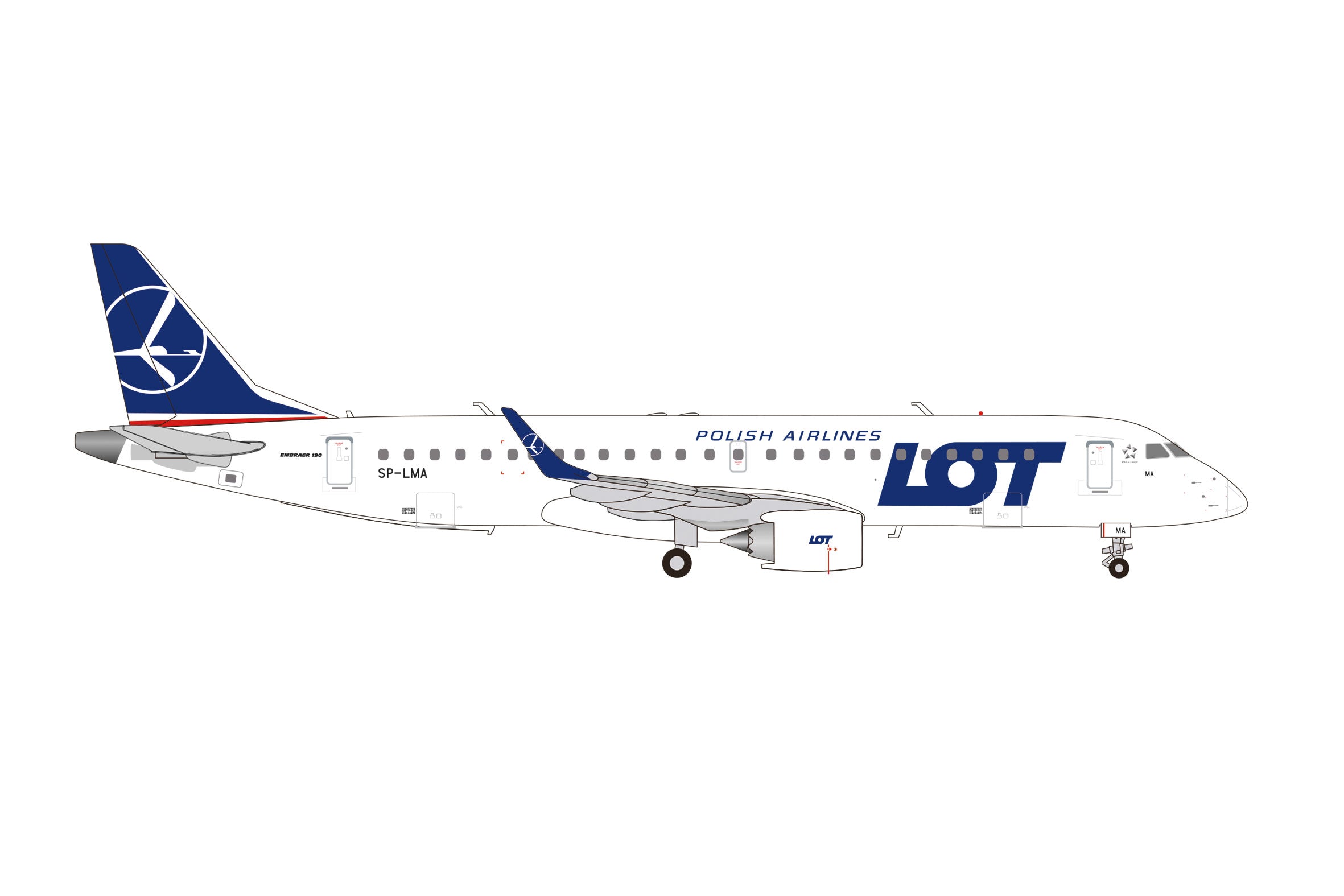 E190 LOTポーランド航空 SP-LMA 1/200 [573818]