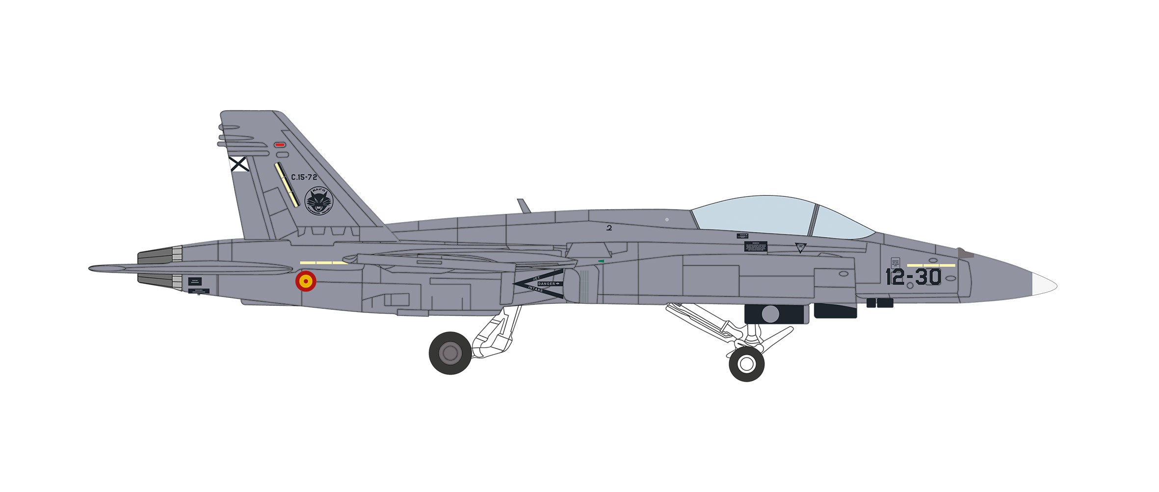 【予約商品】F/A-18(EF-18) スペイン空軍 第12航空団 トレホン空軍基地 C.15-72/12-30 1/200 (HE20260717)［574228］