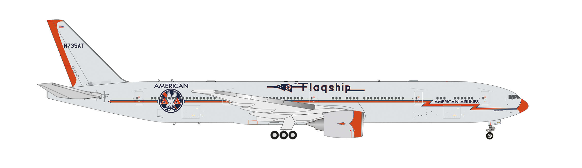 【予約商品】777-300ER アメリカン航空 「Flagship Heritage Livery」 N735AT 1/200 (HE20260125) [614986]
