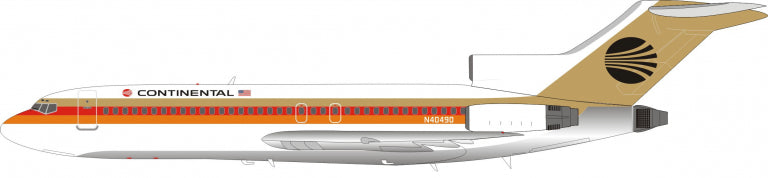 1/400 コンチネンタル航空B727-200 www.JetCollector.com: Continental Airlines B727-100 w/stand