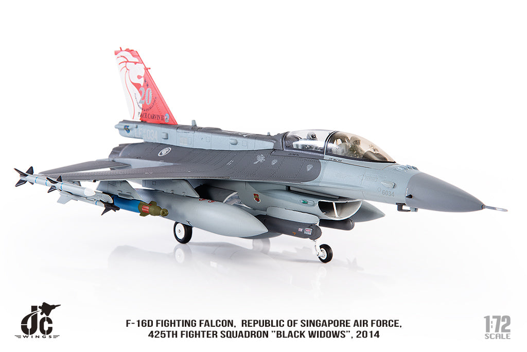 F-16D（複座型／ブロック52） アメリカ空軍 第425戦闘飛行隊 （シンガポール空軍） 特別塗装 「乗員共同訓練20周年」 2013年 ルーク基地・米アリゾナ州  #6034/#96-5034 1/72 [JCW-72-F16-015](20240630)