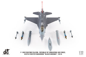 F-16D（複座型／ブロック52） アメリカ空軍 第425戦闘飛行隊 （シンガポール空軍） 特別塗装 「乗員共同訓練20周年」 2013年 ルーク基地・米アリゾナ州  #6034/#96-5034 1/72 [JCW-72-F16-015](20240630)