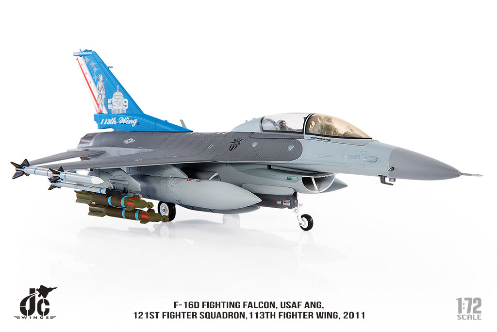 F-16D (two-seater/Block 30) United States Air Force, District of Columbia Air Force, 113th Wing, 121st Fighter Squadron, special paint, Joint Base Andrews, 2011 #85-1509 1/72 [JCW-72-F16-016]