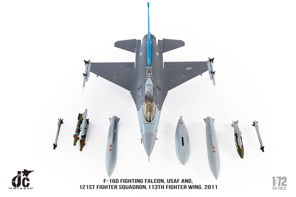 F-16D（複座型／ブロック30） アメリカ空軍 コロンビア特別区空軍 第113航空団 第121戦闘飛行隊 特別塗装 2011年 アンドリュース統合基地 #85-1509 1/72 [JCW-72-F16-016](20240630)