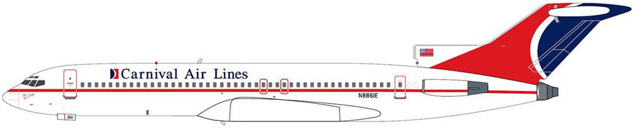 【予約商品】727-200 カーニバル航空 N8861E 1/400 (MC20260122) [MCV400023]
